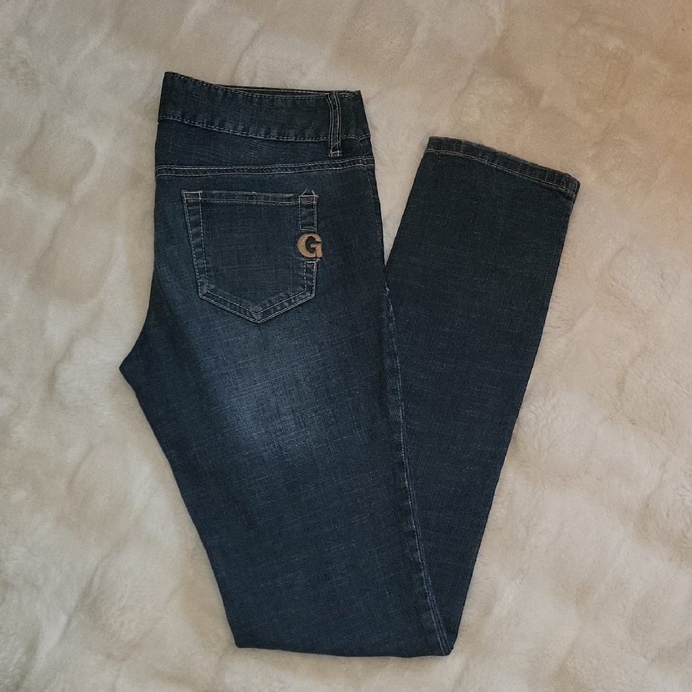 Guess Dark Blue Denim Jeans with Button Detail